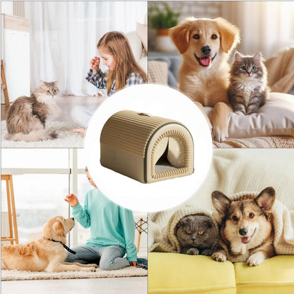 Classic Fabric Dog Bed with Removable Shelter - Soft, Machine Washable Tent Design for Small Dogs, Compact and Portable Indoor Retreat for Bedroom and Living Room
